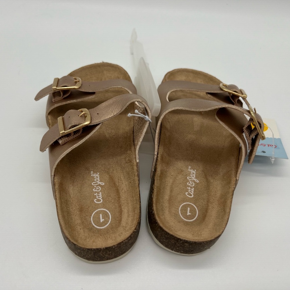 Cat And Jack Slip On Slide Sandal Kids Rose Gold Girls - Picture 2 of 6
